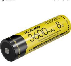 Nitecore Genopladeligt IMR 18650 batteri - 3600 mAh / 8A (NL1836HP)