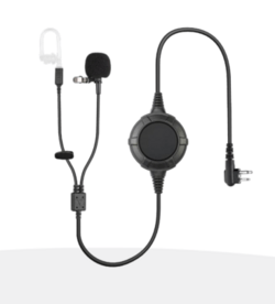 Taktisk Headset med akustisk øreslange og stor Inline PTT - Til TYT og Kenwood radioer