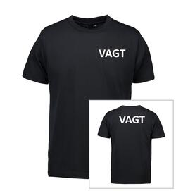 T-shirt med VAGT-tryk | På Bryst og Ryg | Sort