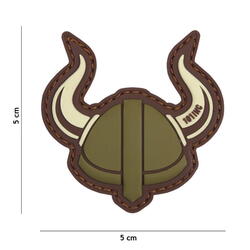 Patch 3D PVC Viking helmet green/brown 