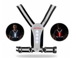 Refleksvest med LED-lys og mobillomme