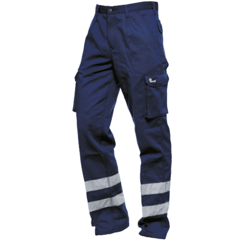 Uniformsbukser m. refleksstriber - Marineblå