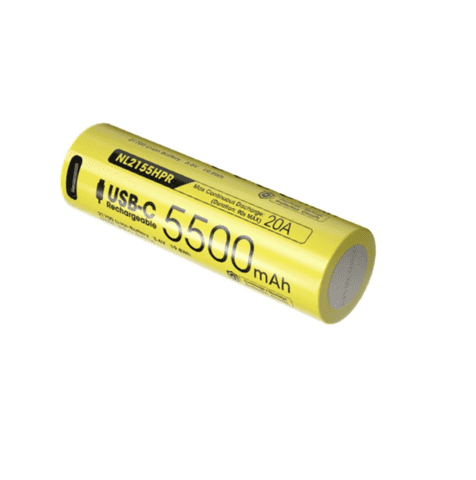 Nitecore NL2155HPR - Genopladeligt 21700 batteri - 5.500 mAh - Med direkte USB-C indgang