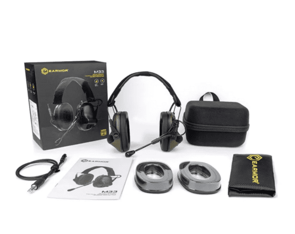 E-Armor M33 Pro Taktisk Headset m. Aktivt Høreværn - Sort