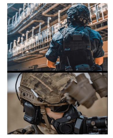E-Armor M33 Pro Taktisk Headset m. Aktivt Høreværn - Sort