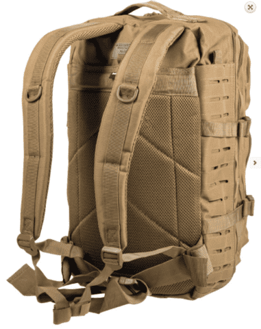 MilTec US Assult Backpack, Large - Coyote Brown - Lasercut Rygsæk