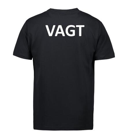 T-shirt med VAGT-tryk | På Bryst og Ryg | Sort