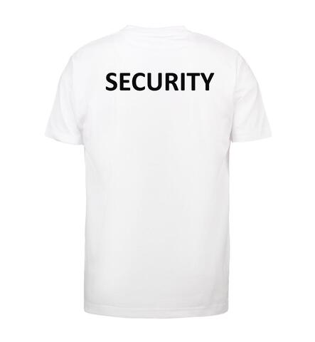 T-shirt med VAGT på Bryst og SECURITY på Ryg | Hvid