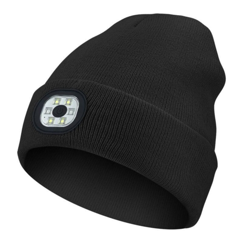 Beanie Strikhue med indbygget lygte - 120 Lumens