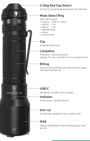 LED Lenser TT3R - Genopladelig