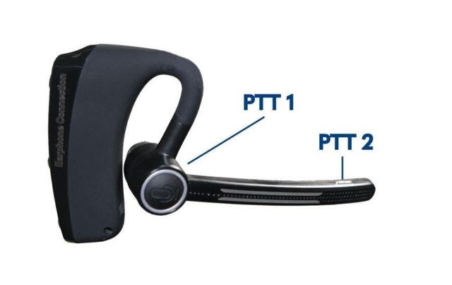 Dual PTT Bluetooth Headset til Håndradio og Mobiltelefon (samtidig)