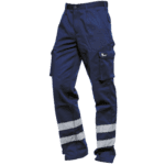 Uniformsbukser m. refleksstriber - Marineblå