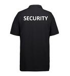 Poloshirt med VAGT og SECURITY-tryk | Sort