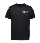 T-shirt med VAGT på Bryst og SECURITY på Ryg | Sort