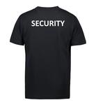 T-shirt med SECURITY på Bryst og Ryg | Sort