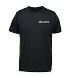 T-shirt med SECURITY på Bryst og Ryg | Sort