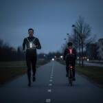 Refleksvest med LED-lys og mobillomme