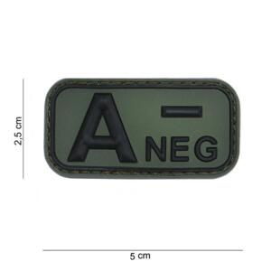 Patch 3D PVC blood type A-negative green